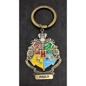 Harry Potter All House Crest "Paula" Name Keychain Wizarding World Gryffindor
